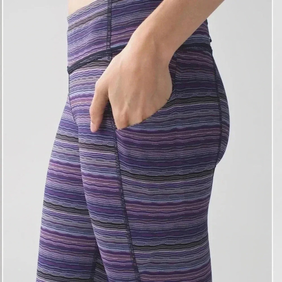 Lululemon Pace Rival Crop Size 4 Space Dye Twist Ultra Violet Multi/Naval Blue - Picture 5 of 14